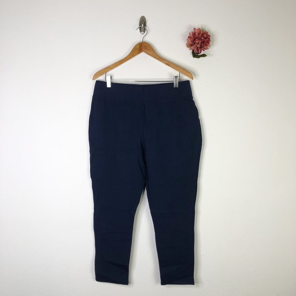 DENIM & CO Active Duo Stretch Leggings Navy - Picture 1 of 6